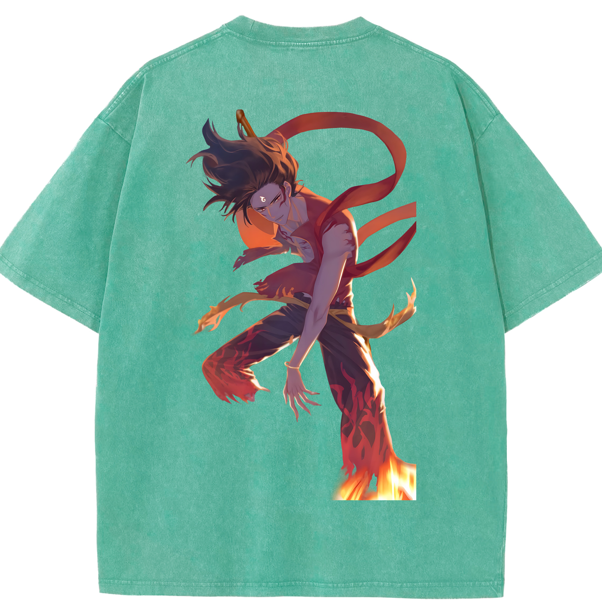（画像用） Ne Zha 2 ナタ 魔童の大暴れ 綿100% ヴィンテージ風 半袖Tシャツ（背面プリント）